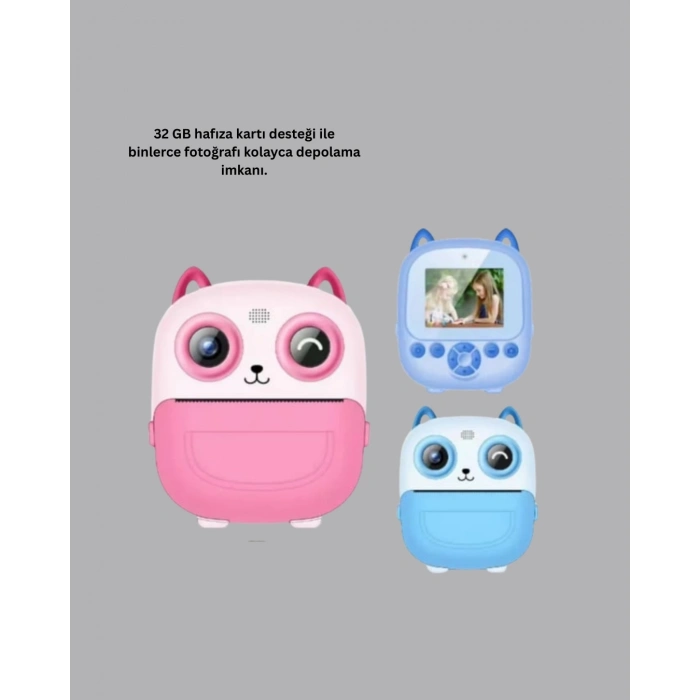 BFS Çocuklar İçin Eğlenceli Dijital Kamera 1300mAh Şarjlı