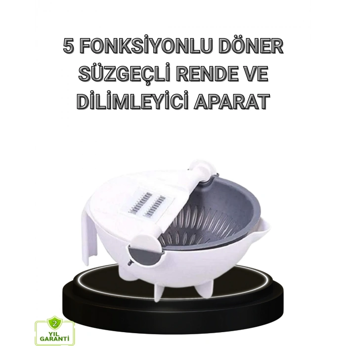 BFS Çok Fonksiyonlu Döner Rende Süzgeç Hazneli Ergonomik Sebze Doğrayıcı