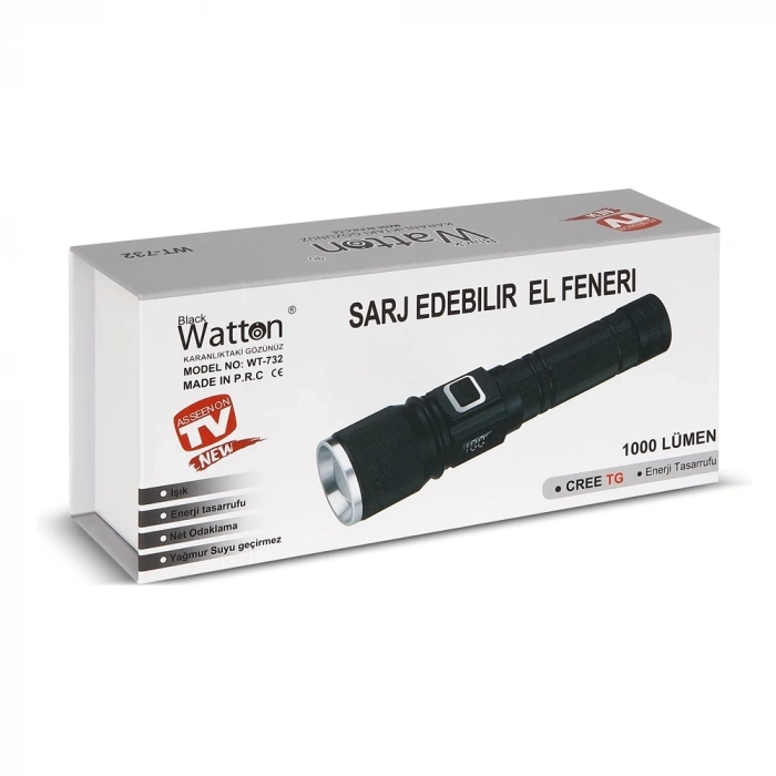ÇOK SATAN BFS Cree Tg Led 1000 Lümen Göstergeli Fonksiyonel El Feneri  Wt-732