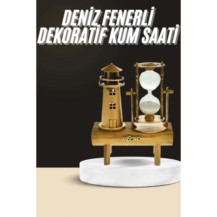 BFS Dekoratif Kum Saati Deniz Feneri Retro Masa Hediyeli Eşya