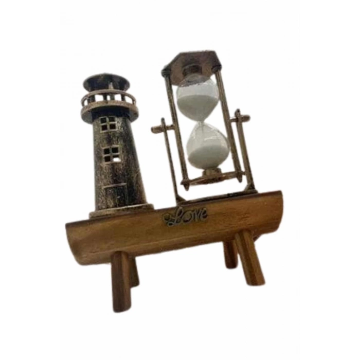 BFS Dekoratif Kum Saati Deniz Feneri Retro Masa Hediyeli Eşya