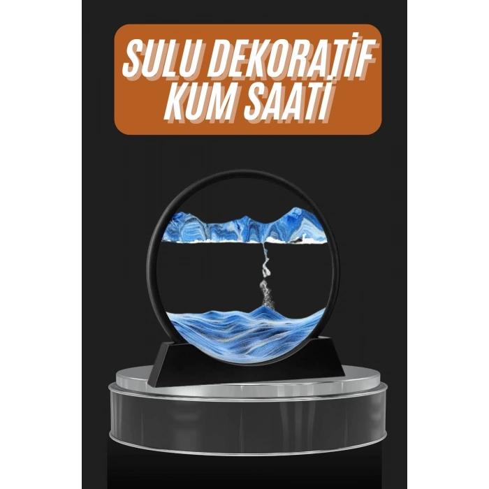 BFS Dekoratif Sulu Kum Saati Ofis Masa Üstü Ev Yuvarlak Kum Saati