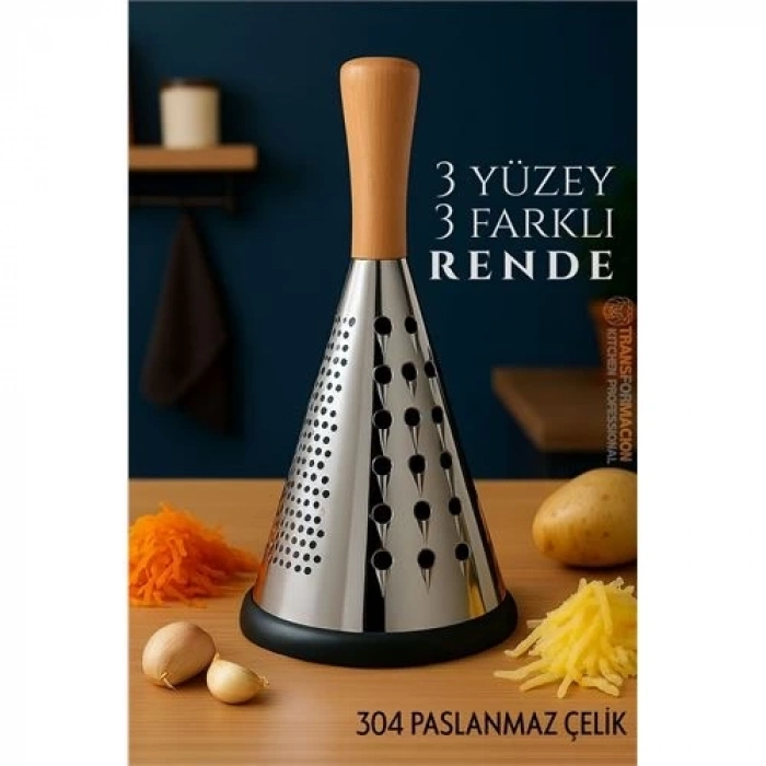 ÇOK SATAN BFS  El Rendesi - Konik Tip Ergonomik 3 Taraflı Profesyonel 304 Paslanmaz Çelik