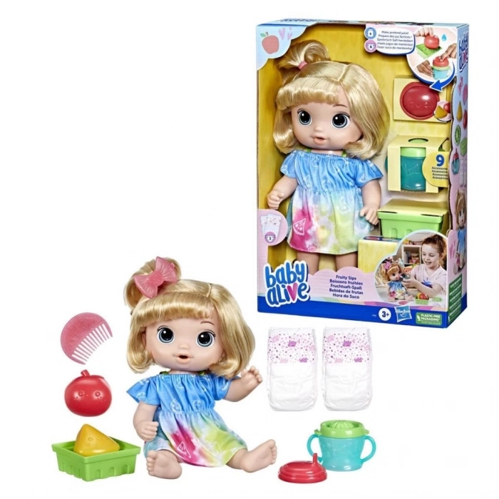 BFS  F7356 Baby Alive Bebeğim ile Eğlenceli Yudumlar Sarışın +3 yaş