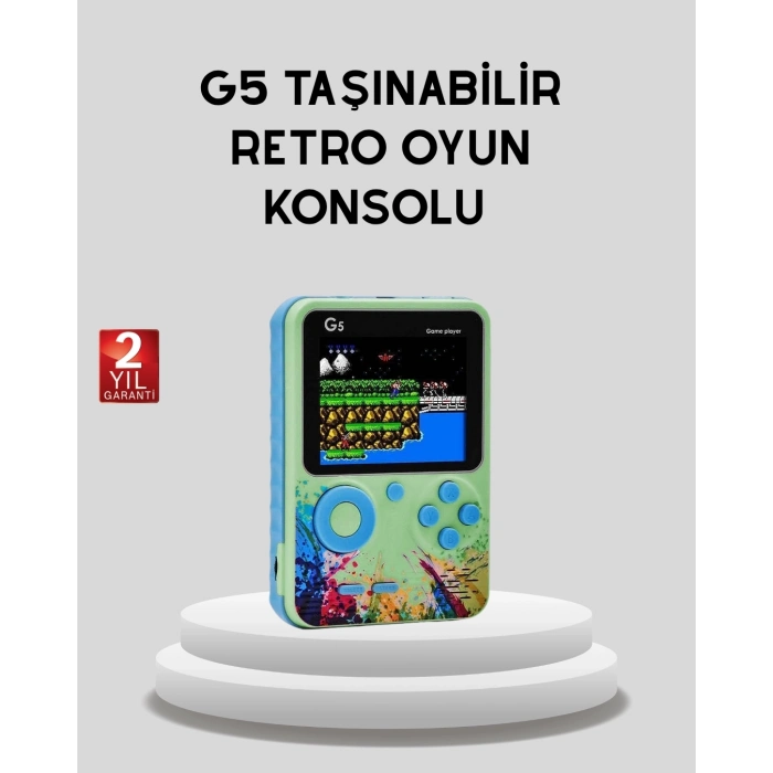 BFS G5 Taşınabilir Retro Game Box 500 Oyunlu Şarjlı Mini Oyun Konsolu