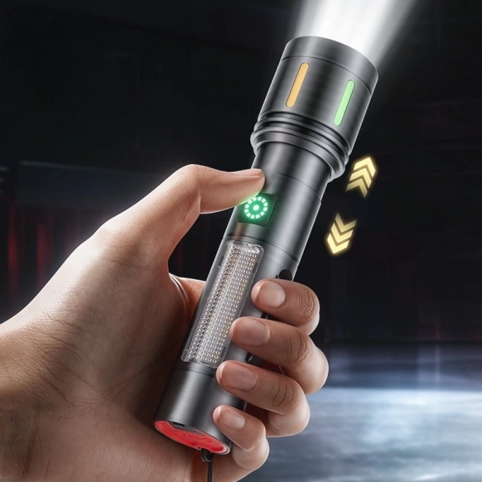 ÇOK SATAN BFS Gold Police Gp-212 Şarjlı Metal El Feneri | 1000 Lümen Polis Feneri Çakarlı