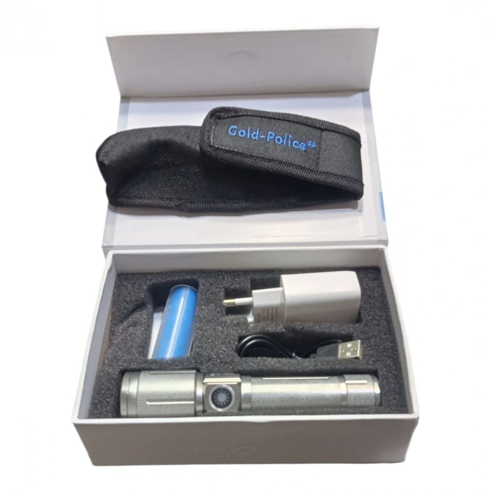 BFS Gold Police Gp-215 Pro Şarjlı El Feneri Pm10 Led Mıklatıslı