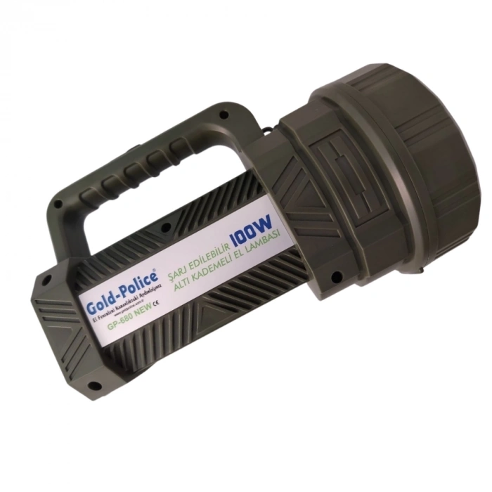 ÇOK SATAN BFS Gold Police Gp-680 Şarjlı El Feneri Projektör 100 Watt