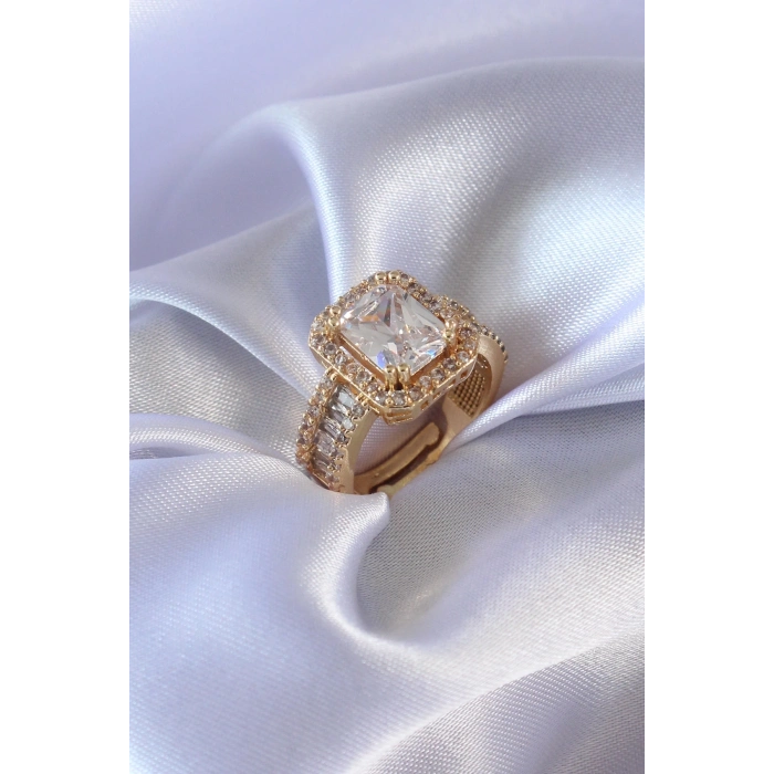 ÇOK SATAN BFS Gold Renk Zirkon Taşlı Kadın Yüzük