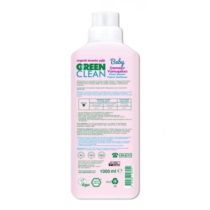 BFS   Green Clean Baby Bitkisel Çamaşır Yumuşatıcı 1000 ml