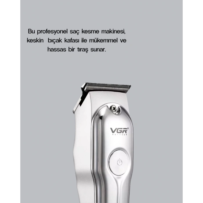 BFS Gümüş Desenli Şarjlı Tıraş Makinesi – 120 Dakika Çalışma Süresi, 3 Başlıklı