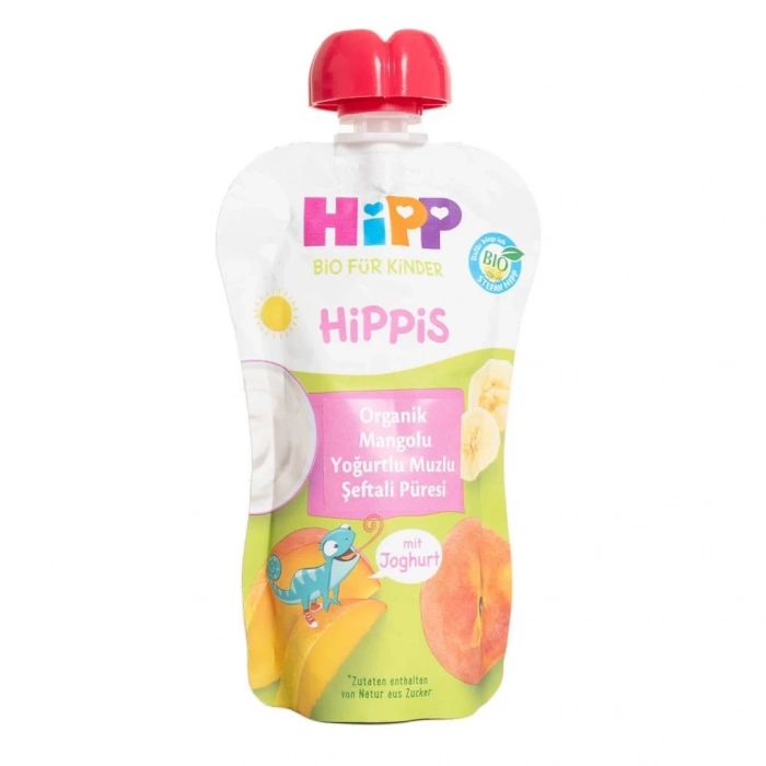 BFS   Hipp Organik Mangolu Yoğurtlu Muzlu Şeftali Püresi 100 Gr