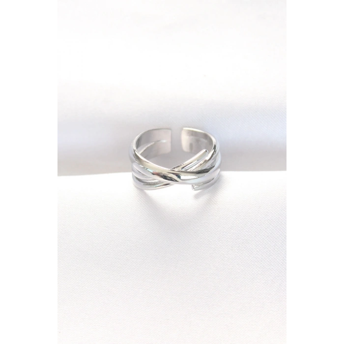 BFS Kalın Silver Renk Ayarlanabilir Yüzük