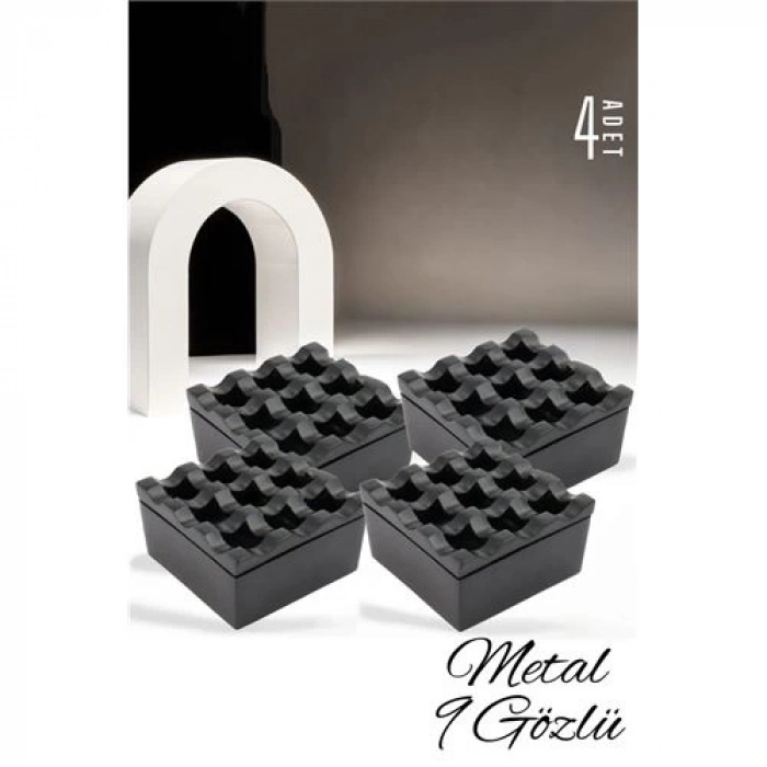 ÇOK SATAN BFS  Kapaklı Paslanmaz Kare Küllük - Kapaklı Metal Kül Tablası - Kafe Küllüğü Restoran Küllüğü Masaüstü Küllük  4 ADET