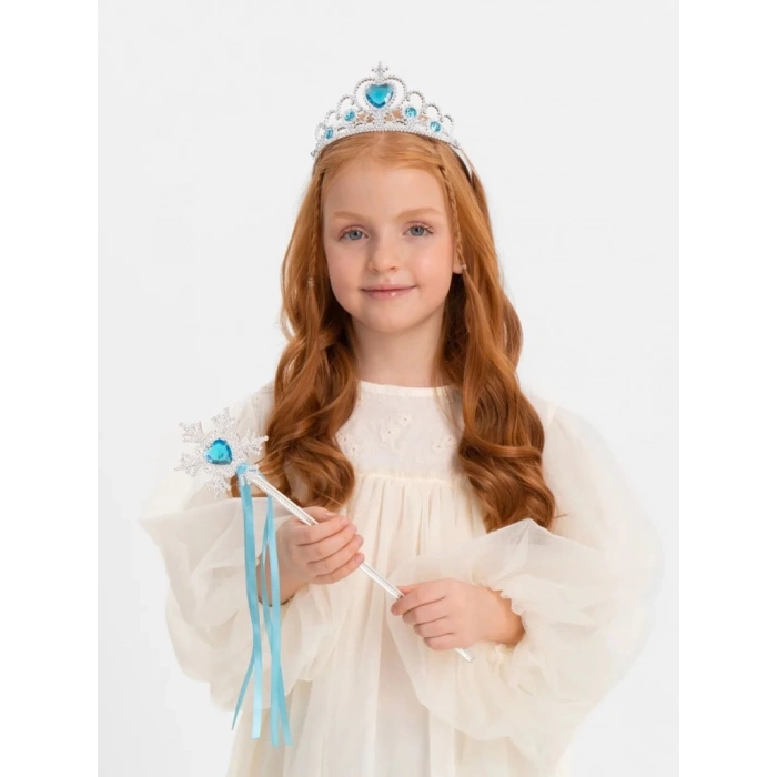 ÇOK SATAN BFS  Karlar Ülkesi Elsa Mavi Kalp Tacı ve Kar Temalı Asa Seti