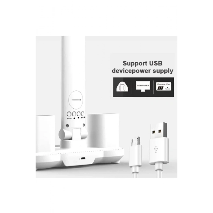 ÇOK SATAN BFS Led Dokunmatik Katlanabilir Masa Lambası Takvim Sıcaklık Saat Şarjlı Masa Lambası