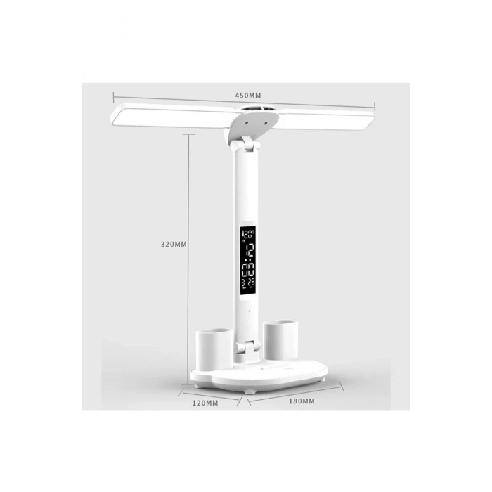 ÇOK SATAN BFS Led Dokunmatik Katlanabilir Masa Lambası Takvim Sıcaklık Saat Şarjlı Masa Lambası