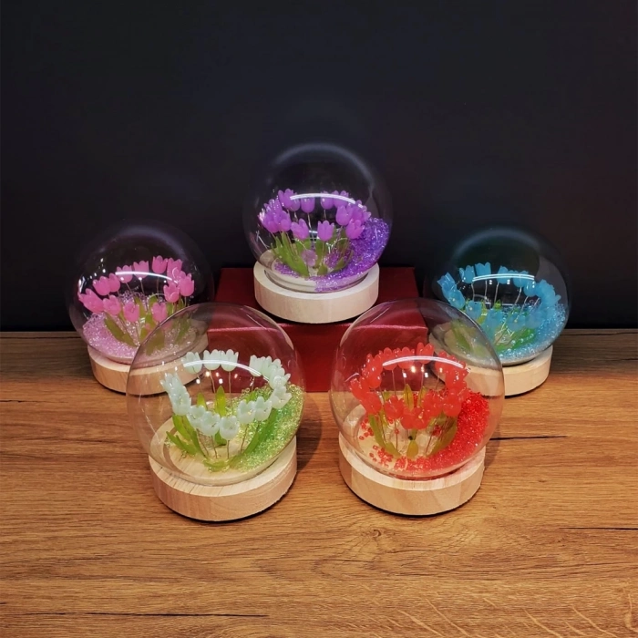 ÇOK SATAN BFS Led Işıklı Lale Cam Fanus