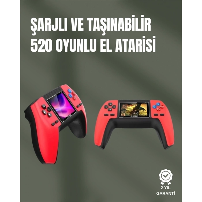BFS P5 GamePad Retro Konsol – Nostaljik Oyun Deneyimi, 520 Klasik Oyun Seçeneği