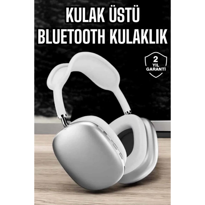 BFS P9 Air Max Kablosuz 5.0 Mikrofonlu Bluetooth Kulaklık Beyaz Yüksek Ses Kaliteli
