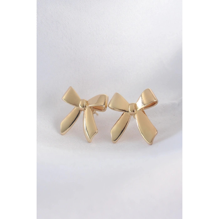 ÇOK SATAN BFS Pirinç Gold Renk Düz Plaka Fiyonk Küpe