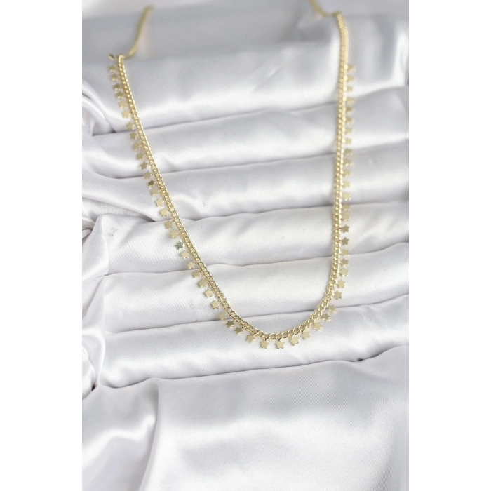 BFS Pirinç Gold Renk Sıralı Yıldız Kadın Kolye