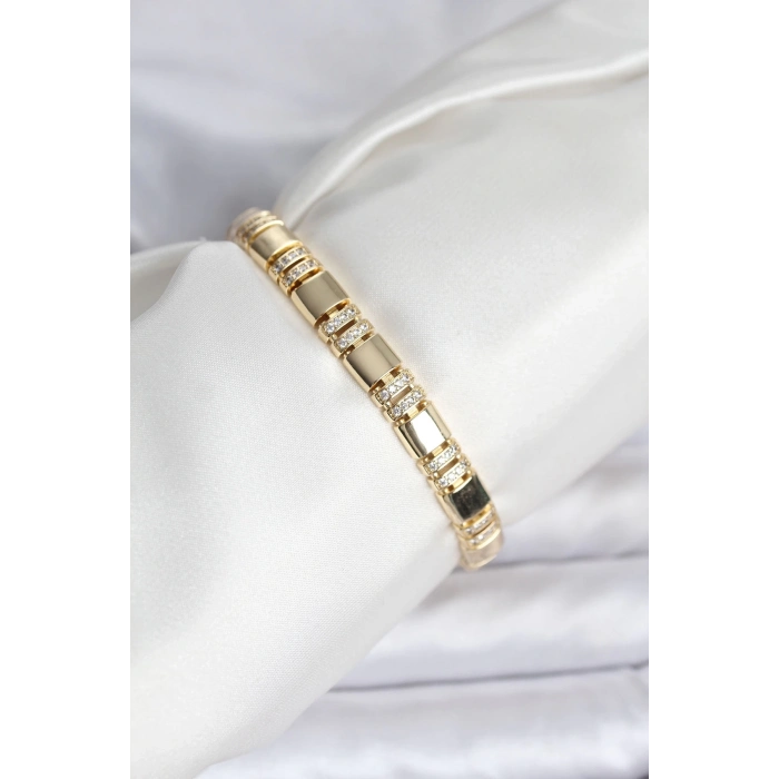 ÇOK SATAN BFS Pirinç Gold Renk Zirkon Taşlı Kadın Bileklik