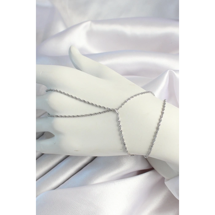 BFS Pirinç Gümüş Renk Burgu Zincirli Şahmeran