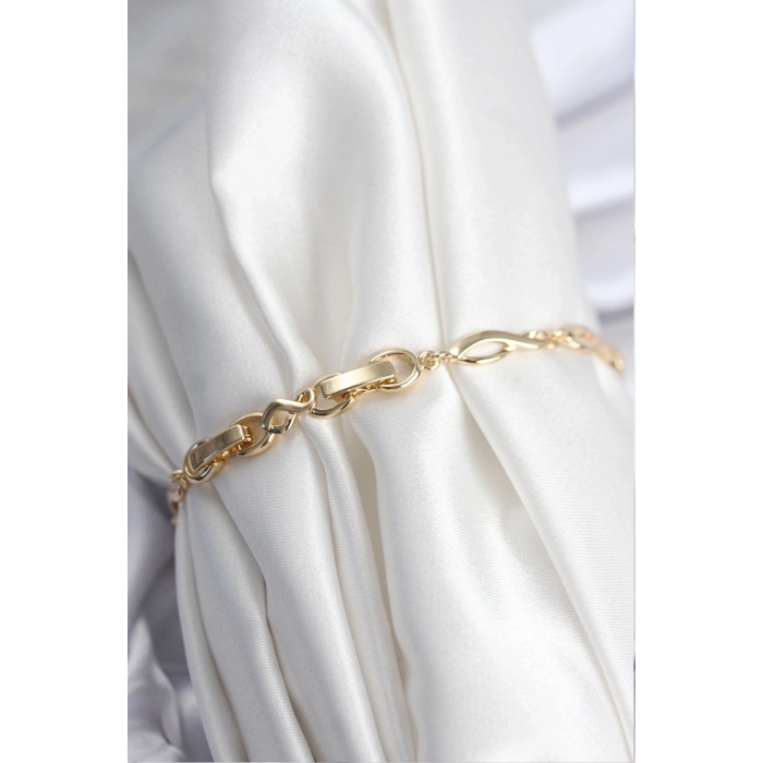 BFS Pirinç VIP Seri Gold Renk Sıralı Damla Model Kadın Bileklik