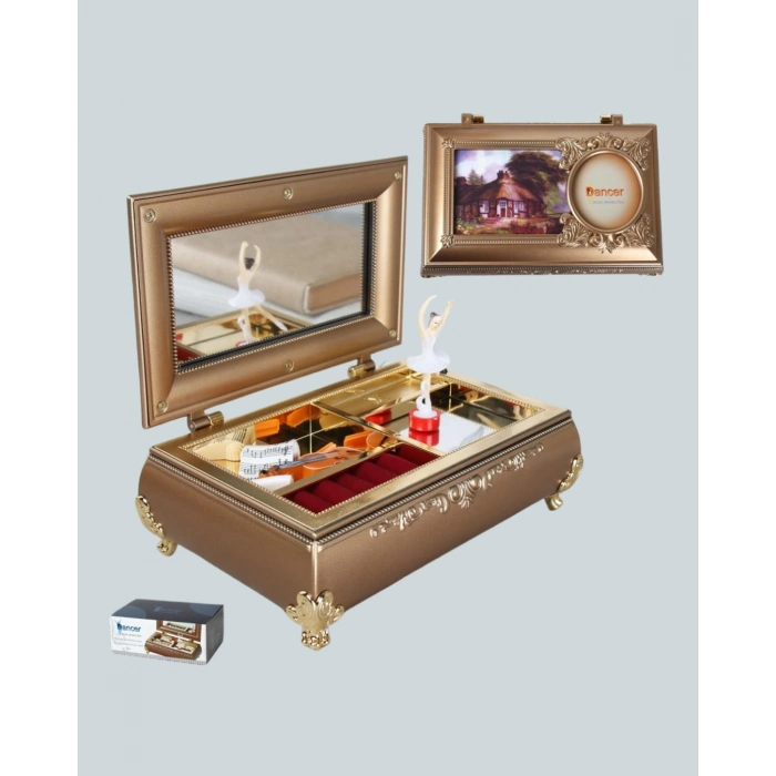 BFS Piyano Şeklinde Balerinli Müzik Kutusu Takı Bölmeli Şık Model