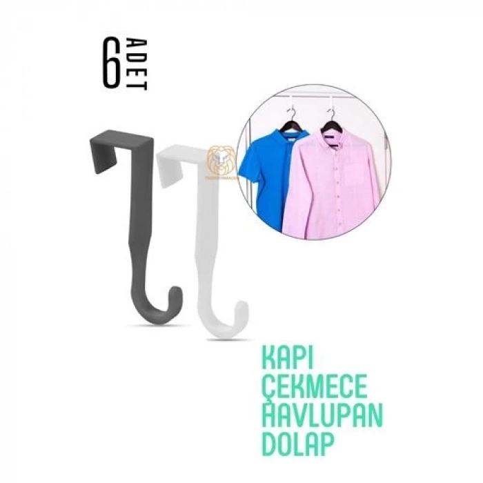 ÇOK SATAN BFS Pratik Askı Dolap Çekmece Havlupan Kapı Askısı 6 ADET