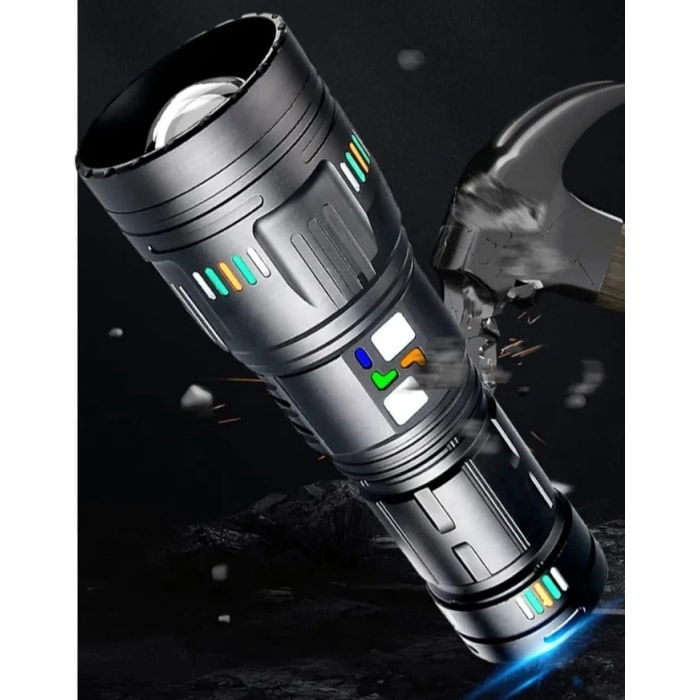 ÇOK SATAN BFS Pro F-3002 Alüminyum Tg Led Gece Şeritli Type-c Şarjlı El Feneri