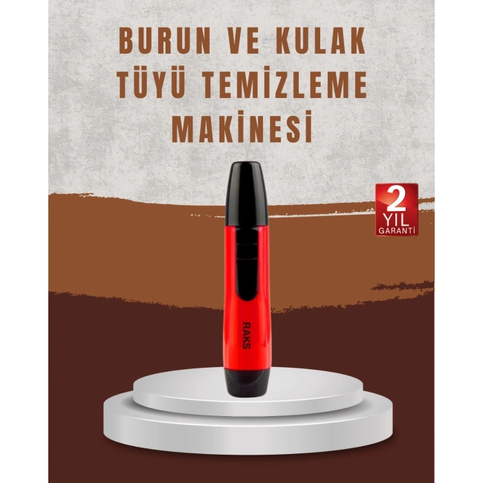 BFS Raks Leo Burun Kulak Tüy Alma Makinesi 45 dk Şarj Süreli Kırmızı