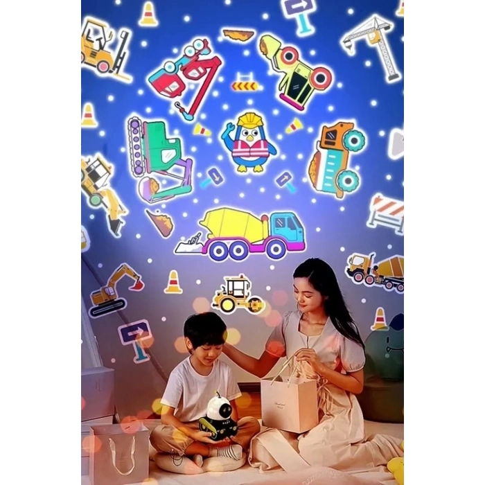 ÇOK SATAN BFS Robot Projeksiyon Gece Lambası Hoparlörlü Şarjlı Yıldızlı Gökyüzü Temalı Led Projeksiyon Lambası