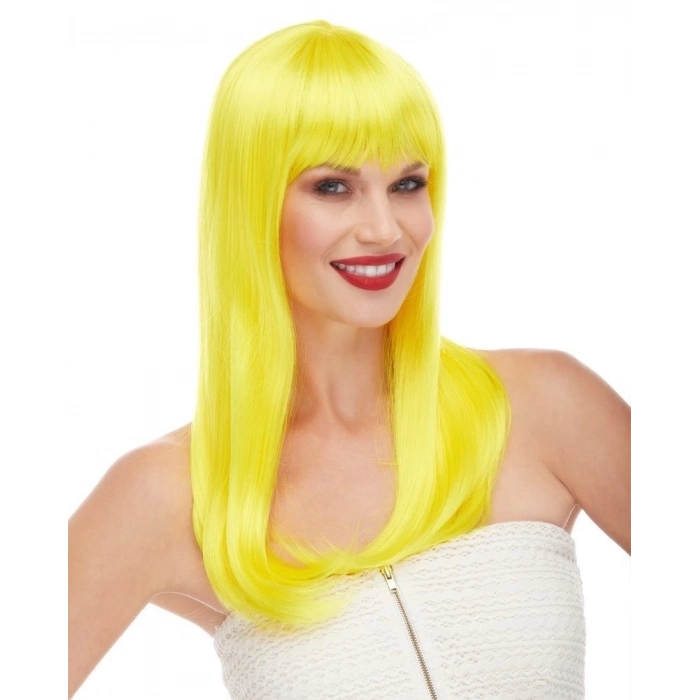 ÇOK SATAN BFS Sarı Renk Uzun Düz Parti Peruğu