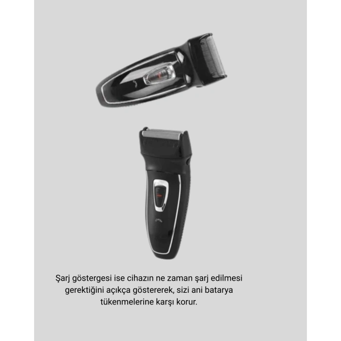 BFS Şarjlı Kablosuz Tıraş Makinesi Çift Başlık Kuru Tıraş Ergonomik Taşınabilir