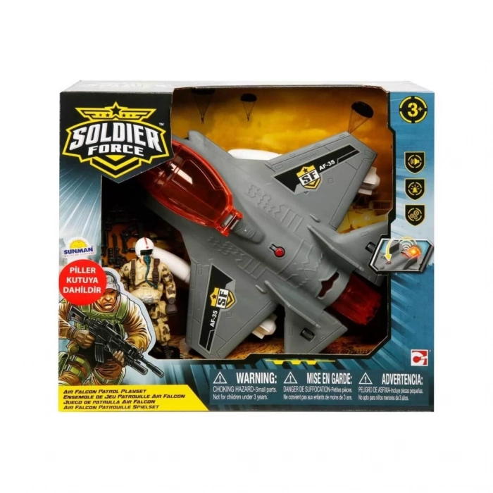 BFS  Sesli ve Işıklı Soldier Force Askeri Uçak Oyun Seti