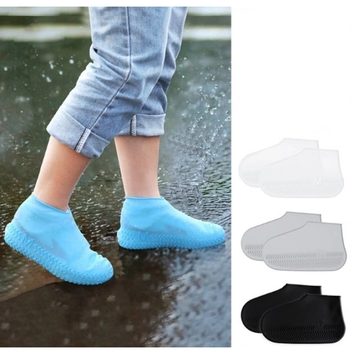 ÇOK SATAN BFS  Silikon Ayakkabı Kılıfı Kaymaz Su Kir Geçirmez   L Beden Siyah