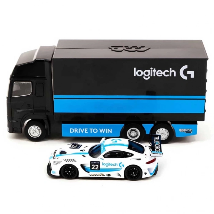 BFS   Tarmac Works 1:64 X Logitech Mercedes AMG GT3 Logitech G Race with Plastic Truck Packaging