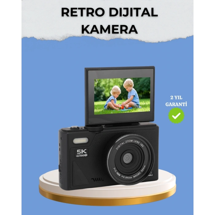 BFS Taşınabilir Dijital Kamera 5K 75MP Stabilizasyonlu 18x Zoom Otofokus