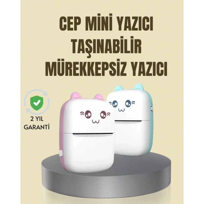 BFS Taşınabilir Mini Termal Yazıcı 200 DPI Bluetooth Bağlantılı