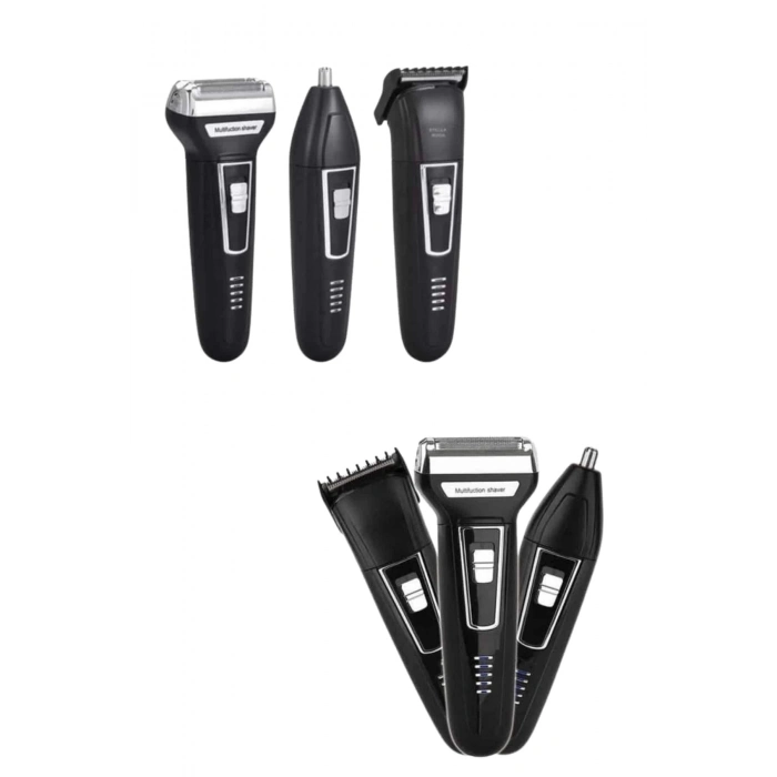 BFS Tıraş Makinesi 3 Başlıklı T Başlıklı Hassas Ciltlere Özel Saç Sakal Vücut Kulak ve Burun