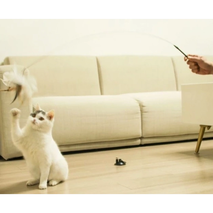 ÇOK SATAN BFS  Vantuzlu Tüylü Zilli Kedi Oyun Oltası