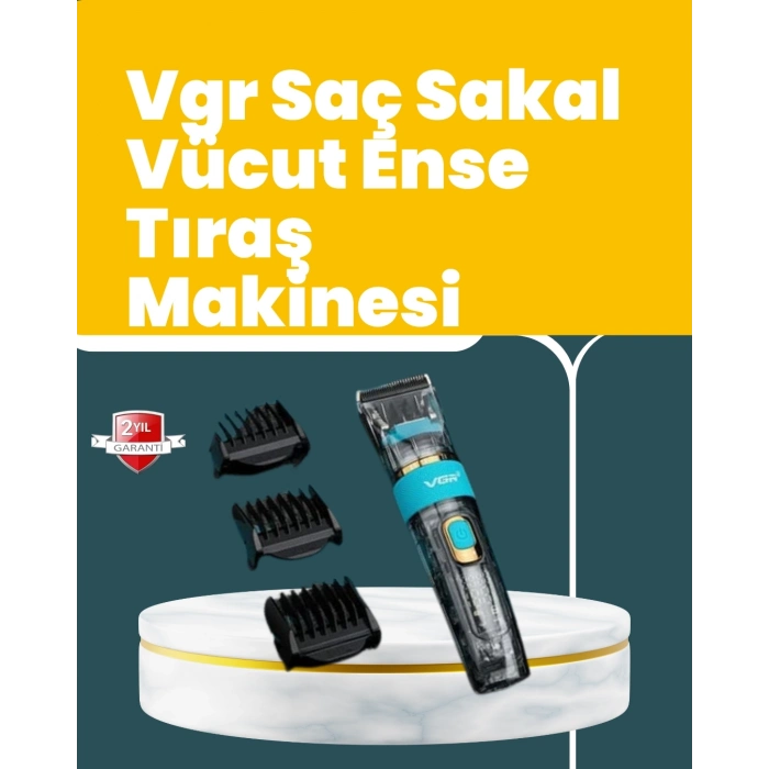 BFS VGR V-695 Saç ve Sakal Kesme Makinesi LED Ekranlı 5 Uzunluk Ayarı