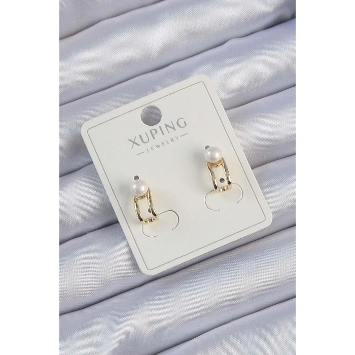 BFS Xuping Gold Renk İnci Taşlı Halka Küpe