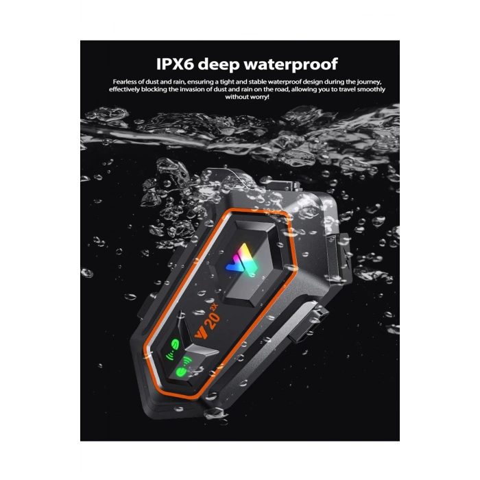 ÇOK SATAN BFS Y20 2x 1000m Telsiz Mesafeli 2 Kişi Bağlantılı Bluetooth Kask Kulaklık Fenerli İntercom