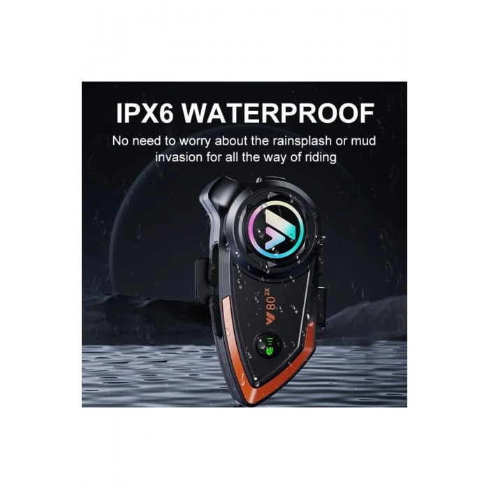 ÇOK SATAN BFS Yeni Model Y80-2x Motosiklet İntercom 2 Kişilik Bağlantı Rgb Işıklı Bluetooth Kulaklık Seti