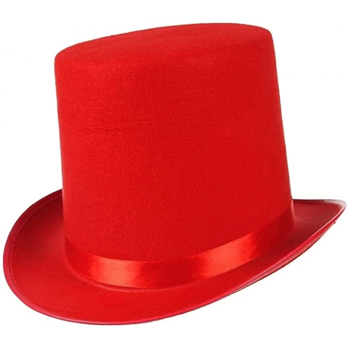 BFS   YetişkinlerİçinKırmızıRenkRingmasterSihirbazŞapkasıFötrŞapka15cm
