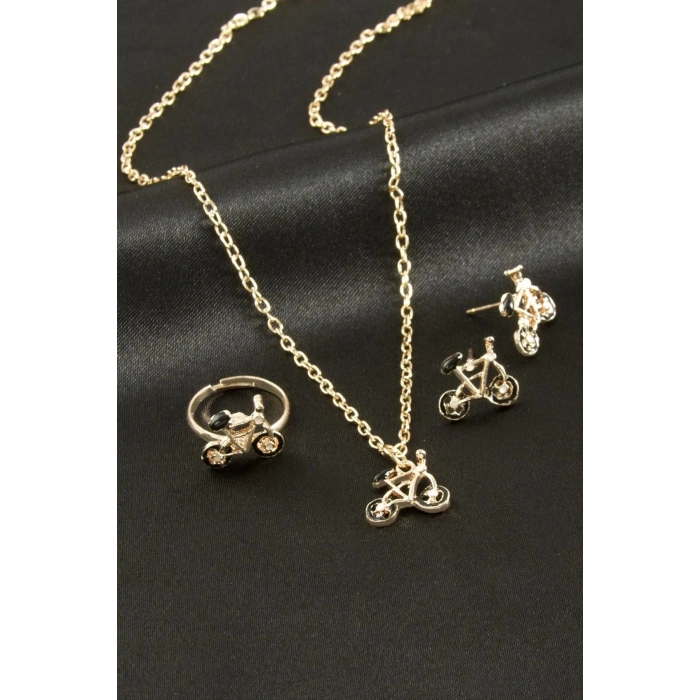 ÇOK SATAN Bisiklet Mineli Set Kolye