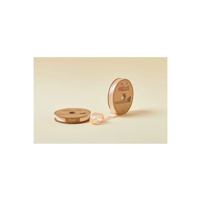 ÇOK SATAN Biye Saten Katlı 013 Somon 2 cm 25 Metre %100 Polyester